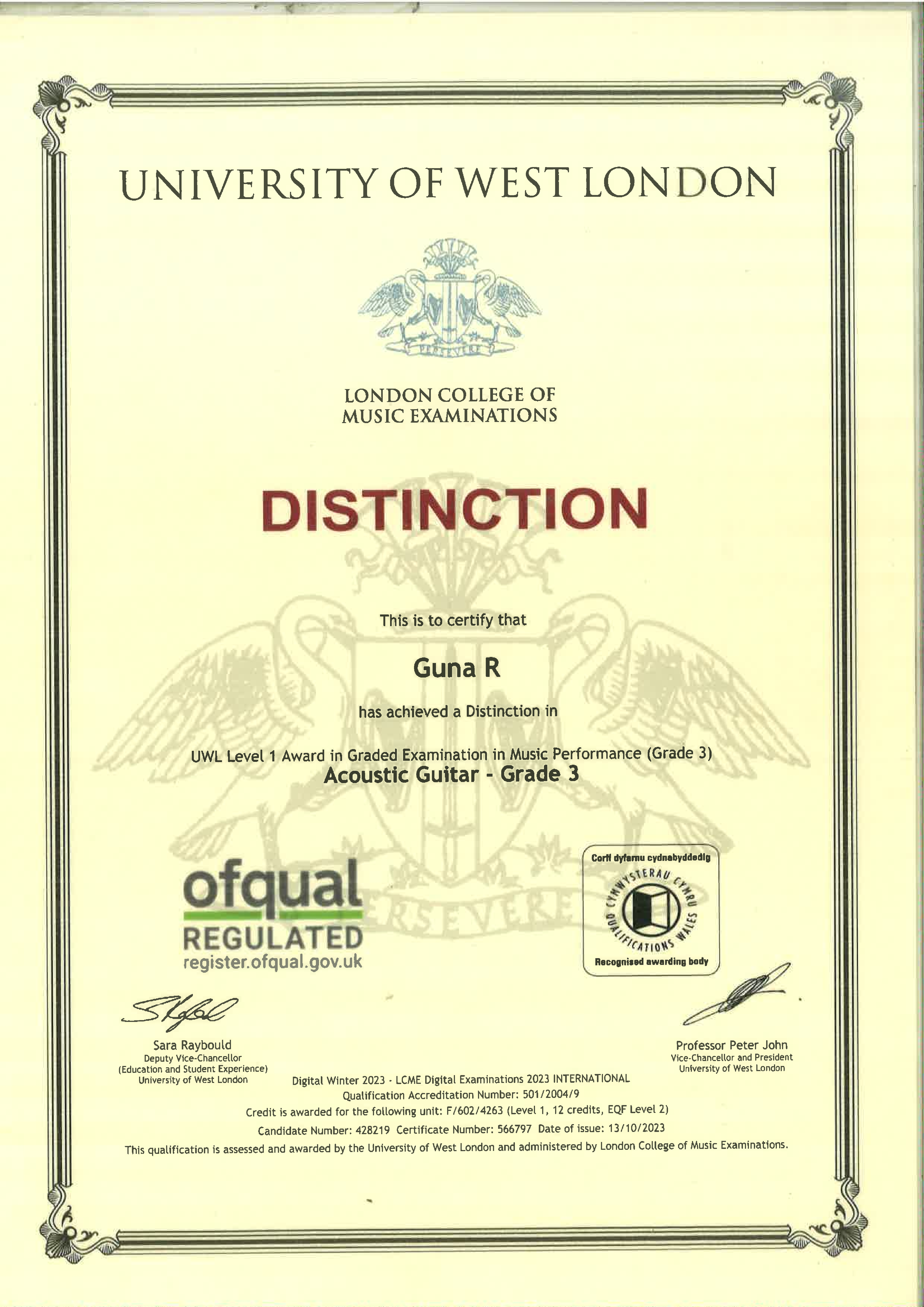Guitar Certificate